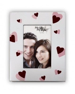 Fotorámeček kovový 6 x 8 cm, AB3 "10srdcÍ"
