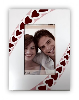 Fotorámeček kovový 6 x 8 cm, AB3 "srdce"