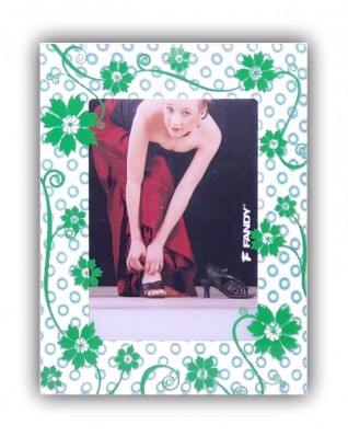 Fotorámeček plastový 13x18, zelený s krouž.