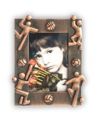 Fotorámeček mosazný 4 x 5 cm, "děti" 
