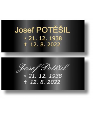 Štítek na pohřební urnu 115x45mm CU1-0B