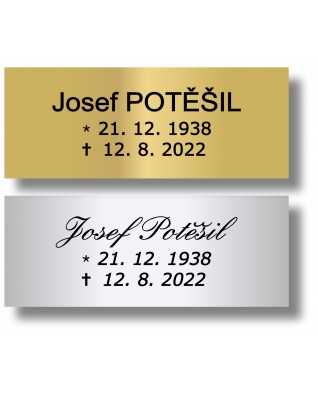 Štítek na pohřební urnu 115x45mm CU1-0 Štítek na pohřební urnu 115x45mm CU1-0