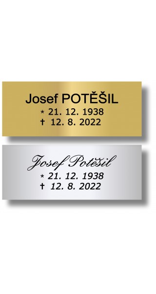 Štítek na pohřební urnu 115x45mm CU1-0