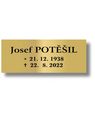 Štítek na pohřební urnu 115x45mm CU1-0 Štítek na pohřební urnu 115x45mm CU1-0
