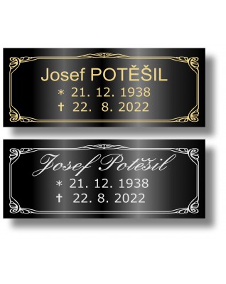Štítek na pohřební urnu 115x45mm CU1-1B