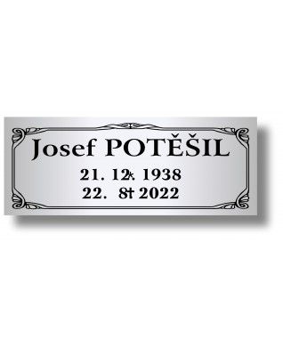 Štítek na pohřební urnu 115x45mm CU1-1