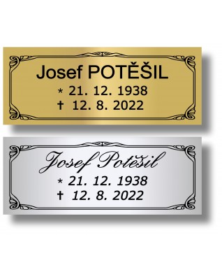 Štítek na pohřební urnu 115x45mm CU1-1