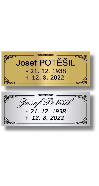 Štítek na pohřební urnu 115x45mm CU1-1
