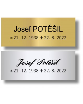 Štítek na pohřební urnu 115x45mm CU1-2