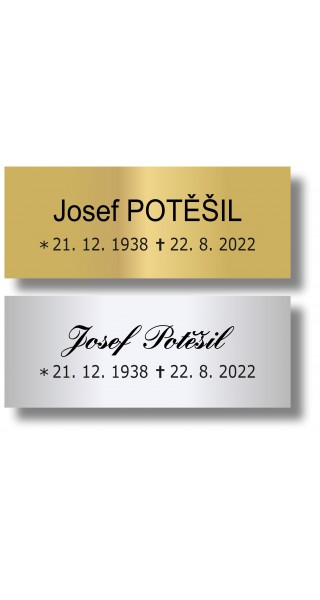 Štítek na pohřební urnu 115x45mm CU1-2