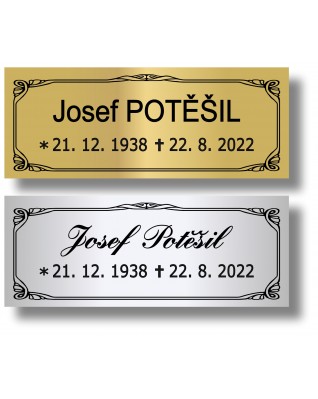 Štítek na pohřební urnu 115x45mm CU1-3