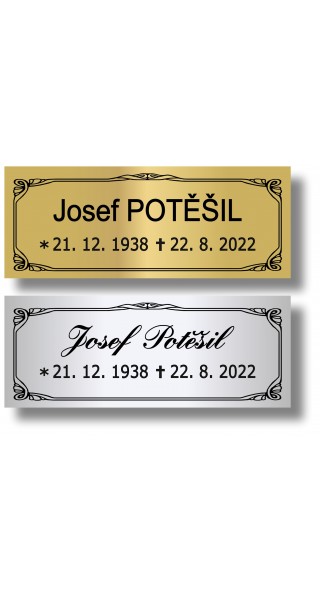 Štítek na pohřební urnu 115x45mm CU1-3