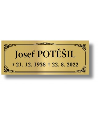 Štítek na pohřební urnu 115x45mm CU1-3