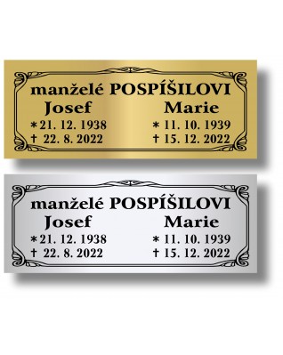 Štítek na pohřební urnu 115x45mm CU1-5