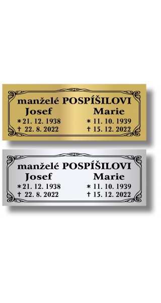 Štítek na pohřební urnu 115x45mm CU1-5