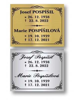 Štítek na pohřební urnu 115x90mm CU1-6