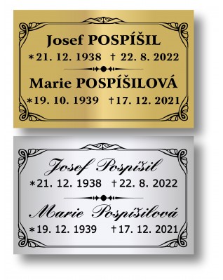 Štítek na pohřební urnu 115x75mm CU1-7