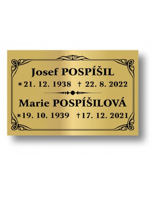 Štítek na pohřební urnu 115x75mm CU1-7