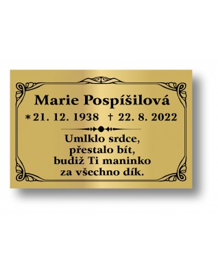Štítek na pohřební urnu 115x75mm CU1-9