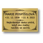 Štítek na pohřební urnu 115 x 75 mm CU1-9
