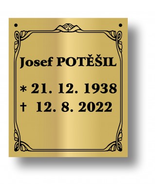 Štítek na pohřební urnu rovný 64x75mm PU10-1