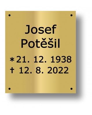 Štítek na pohřební urnu rovný 64x75mm CU10-4