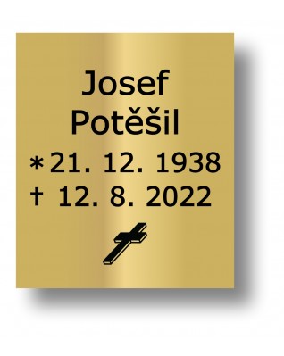 Štítek na pohřební urnu rovný 64x75mm CU10-6