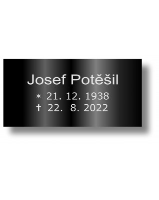 Štítek na pohřební urnu 100x49mm CU2-0B