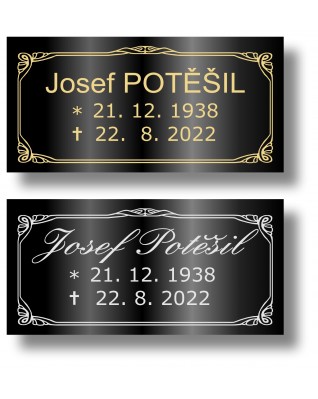 Štítek na pohřební urnu 100x49mm CU2-1B