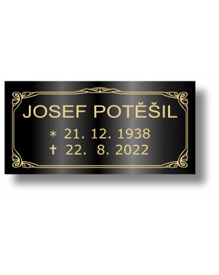 Štítek na pohřební urnu 100x49mm CU2-1B