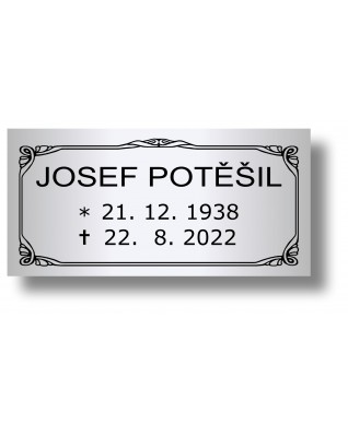 Štítek na pohřební urnu 100x49mm CU2-1 Štítek na pohřební urnu 100x49mm CU2-1