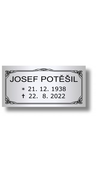 Štítek na pohřební urnu 100x49mm CU2-1