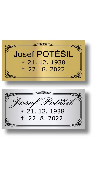 Štítek na pohřební urnu 100x49mm CU2-1