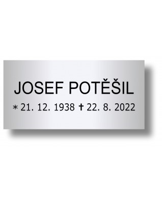 Štítek na pohřební urnu 100x49mm CU2-2 Štítek na pohřební urnu 100x49mm CU2-2