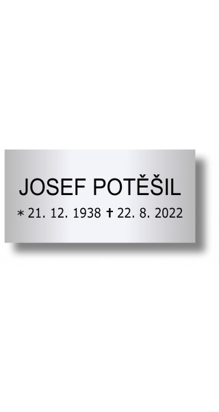 Štítek na pohřební urnu 100x49mm CU2-2