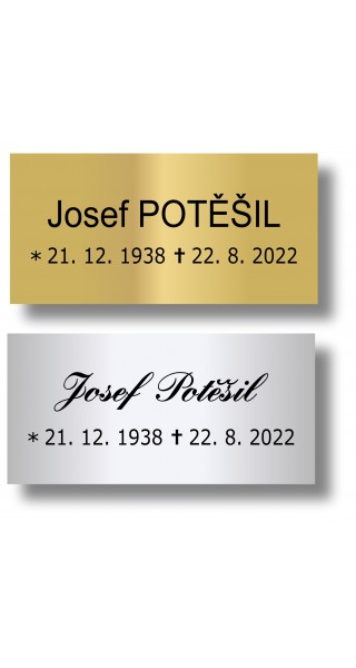 Štítek na pohřební urnu 100x49mm CU2-2