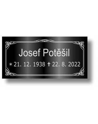 Štítek na pohřební urnu 100x49mm CU2-3B