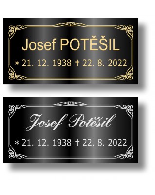 Štítek na pohřební urnu 100x49mm CU2-3B