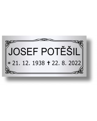 Štítek na pohřební urnu 100x49mm CU2-3 Štítek na pohřební urnu 100x49mm CU2-3