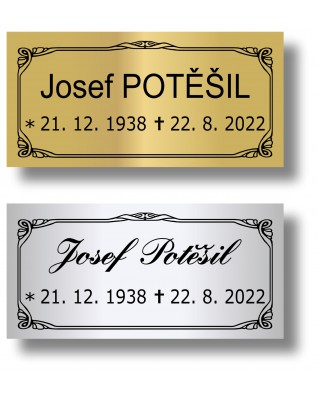 Štítek na pohřební urnu 100x49mm CU2-3 Štítek na pohřební urnu 100x49mm CU2-3