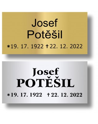 Štítek na pohřební urnu 100x49mm CU2-4 Štítek na pohřební urnu 100x49mm CU2-4
