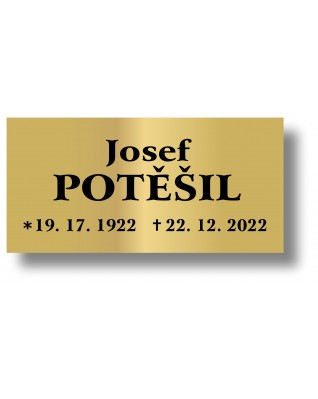 Štítek na pohřební urnu 100x49mm CU2-4 Štítek na pohřební urnu 100x49mm CU2-4