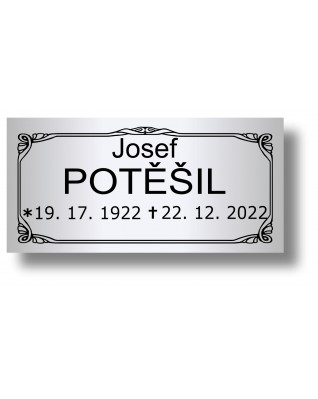 Štítek na pohřební urnu 100x49mm CU2-5 Štítek na pohřební urnu 100x49mm CU2-5
