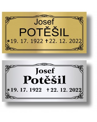 Štítek na pohřební urnu 100x49mm CU2-5 Štítek na pohřební urnu 100x49mm CU2-5