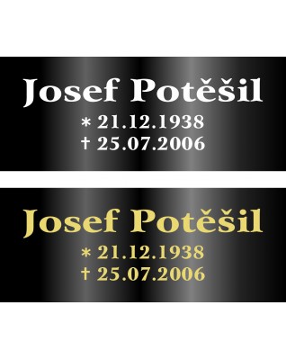 Štítek na rakev nebo kolumbárium 225x90mm CU21-0B
