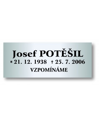 Štítek na rakev nebo kolumbárium 225x90mm CU21-2