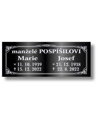 Štítek na pohřební urnu 140x55mm CU7-1B (rovný)