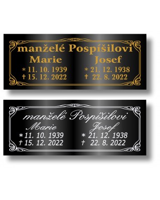 Štítek na pohřební urnu 140x55mm CU7-1B (rovný)