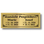 Štítek na pohřební urnu 140 x 55 mm CU7-1 (rovný)