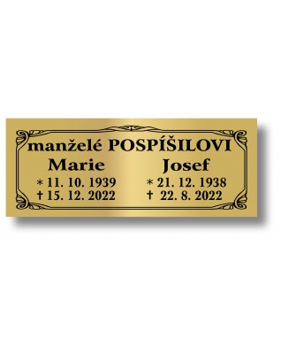 Štítek na pohřební urnu 140x55mm CU7-1 (rovný) Štítek na pohřební urnu 140x55mm CU7-1 (rovný)